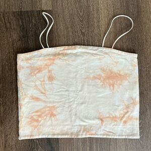 American Eagle Outfitters Cream and Orange Crop Top